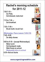 daily routine chart for 6 year old planner template free