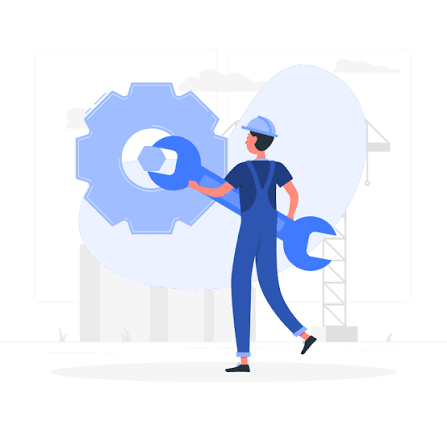 Maintenance Customizable Flat Illustrations | Rafiki Style
