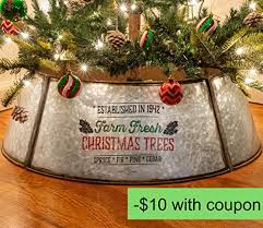 Kibaga Farmhouse Christmas Tree Collar Authentic Easy Set Up 30 Tree Ring Tree Skirt Decorates Your Home For The Holidays Farmhouse Goals