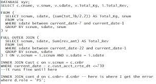 If the value of the f column in the a table equals the value of the f column in the b table, it combines data from a1, a2, b1, b2, columns and includes this row in the result set. Sql Error On Multiple Joins Encountered Inner Was Expecting One Of And Except Stack Overflow