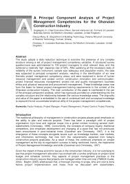 What to wear to an interview: Pdf A Principal Component Analysis Of Project Management Competencies For The Ghanaian Construction Industry