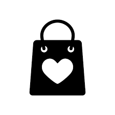 Heart Shaped Shopping Bag Icon Bag Icon Cart Logo Shopping Bag