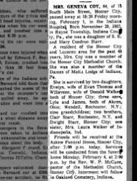 Geneva Starr Coy Obituary
