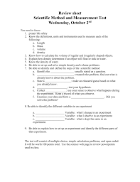 Review Sheet For Scientific Method Quiz