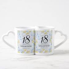 Elegant 18th Porcelain Wedding Anniversary Coffee Mug Set Template Gifts Custom Diy Customize Porcelain Wedding Modern Wedding Gifts Anniversay Gifts