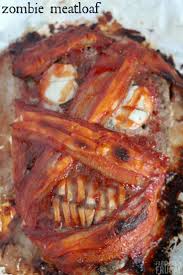 Make Zombie Meatloaf For Halloween It Looks Disgusting And Maybe Even Scary But Zombie Meatloaf Tastes Delicious Halloween Food Dinner Halloween Dinner Food