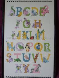 Toile de coton blanc imprimée. Abecedaire Animaux Point De Croix Animals Cross Stitch Abc Point De Croix Broderie Et Point De Croix Alphabet Point De Croix