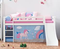 Halbhohes Bett Einhorn Aus Weiss Lackierter Kiefer Princess Bedroom Decor Girly Bedroom Decor Kids Bedroom Designs