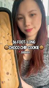 💚SUBWAY $6 FOOT-LONG COOKIE REVIEW💚 I used to eat cookies from @Subway  all the time when I was in university cuz they so soft and chewy! Recently  they launched a foot-long chocolate chip cookie and I ...