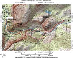 Topographical Map Of Yosemite Valley Yosemite Valley Map Yosemite Topo Map