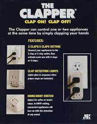 The Clapper Wireless Sound Activated On Off Light Switch Clap Detection Perfect For Kitchen Bedroom Tv Appliances 120 V Wall Plug Smart Home Technology As Seen On Tv Household Gift Wall Light Switches Amazon Com