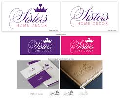 Whether you want to spruce up your dining room, living area or are looking to put the finishing touches on a spare bedroom, at home has the home furniture selection you need to do the job and to do the job well.from sofas and chairs to accent tables and cabinets, at home has over 3,000 items to choose from, making it one of the most varied and versatile home furniture collections. Feminine Elegant Store Logo Design For Sisters Home Decor By Shirlei Patricia Design 2910877