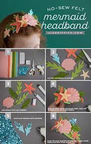 No Sew Felt Mermaid Headband Lia Griffith Mermaid Headband Mermaid Crafts Mermaid Diy