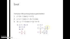 Mar 25, 2011 · e. Menentukan Titik Potong Dua Garis Youtube