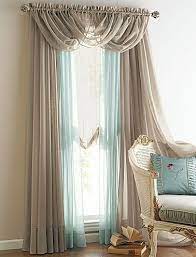 Sheer Curtains Coffee And Aqua Vnutrennie Cvetovye Shemy Dizajn Zanavesa Okonnye Pokrytiya