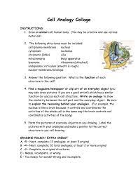 As a group, discuss the opening analogy of an efficiency apartment and a mansion as it relates to cells. Cell Analogy Collage