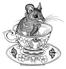 Animals for kids and adults fee to print. Mouse In Teacup By Dawnunicorn On Deviantart Tea Cup Drawing Drawings Tea Cups