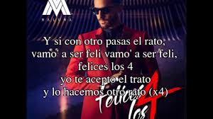 Completa la letra escribiendo las palabras que faltan o seleccionando la opción correcta. Maluma Felices Los 4 Letra Youtube