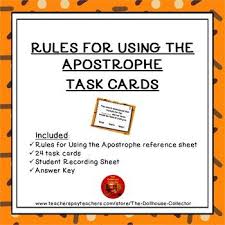 This Product Includes A Reference Sheet With Rules For Using The Apostrophe 24 Task Cards Students F Task Cards Task Card Activities Elementary Resources