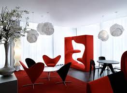 15 Dining Room Designs With A Red Touch Home Design Lover The color of the chairs stands out in this all white space.