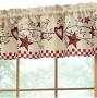 Collections Etc Country Heart Checkered Window Valance 14" X 71" from www.amazon.com