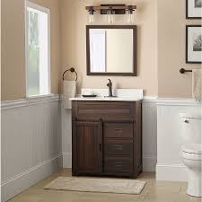 Style Selections Morriston 30 In Distressed Java Single Sink Bathroom Vanity With White Engineered Stone Top Lowes Com In 2020 Rustic Bathroom Vanities Bathroom Vanity Redo Home Depot Bathroom Vanity