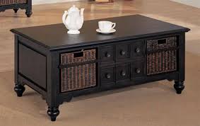 Occasional Coffee Table In Black Finish With Storage Basket By Coaster 700478 Coffee Table Coffee Table Wood Coffee Table With Baskets