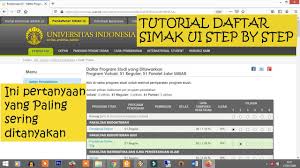 Pendaftaran simak ui 2021 segera dibuka! Tutorial Cara Daftar Simak Ui Di Penerimaan Ui Ac Id Step By Step Part 2 Youtube