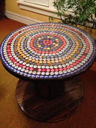 Spool Beer Cap Epoxy Resin Table Wood Spool Tables Epoxy Resin Table Resin Table