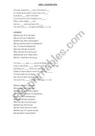 A young woman about to be married discovers that any one of three men could be her father. English Worksheets Mamma Mia Abba