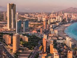 Aerial View Of Benidorm City Spain Aerial View Benidorm City