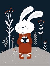 Funny Bunny Cartoon In Long Sweater Bunny Art Bunny Drawing Animal Doodles