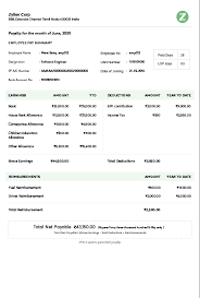 Please check ur mail box. Payslip Templates Download Salary Templates Online Zoho Payroll