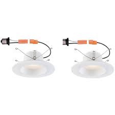 Wide 7.63 x height.71 finish: Commercial Electric 5 And 6 Inch White Integrated Led Recessed Trim 2 Pack The Home Depot Canada