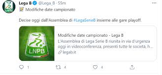 La 37° giornata del campionato di serie b 2020/2021 si disputerà. Serie B Si Ferma Il Campionato Fino Al 1 Maggio Periodicodaily Sport