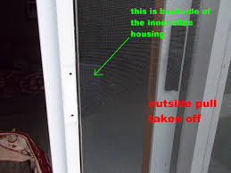 The cost of sliding screen door ranges from $99 to $600. Latch Unlatch Patio Screen Door From Both Sides Ridgid Forum Plumbing Woodworking And Power Tools