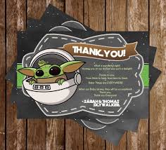 Let your baby shower guests write the new baby some wishes for the future. Novel Concept Designs Star Wars Baby Yoda Baby Shower Thank You Card