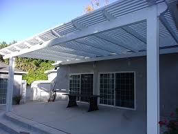 Although a porch roof's overhang gives a house an ornamental touch, the overhang isn't just decorative; Standard Aluminum Patio Covers Superior Awning