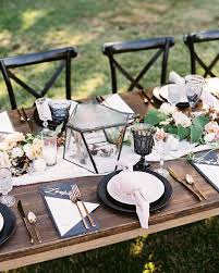 Black And Rose Gold Table Setting A Rustic Intimate Wedding In Julian California Rose Gold Table Setting Rose Gold Table Gold Wedding Decorations