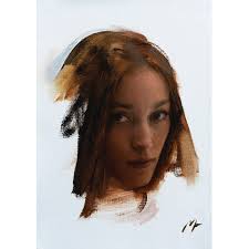 A study for ”Passing Woman”. Though she was a great model her colours where  not right for the colour scheme that I wanted. That pink subway called for  some harsher blacks and