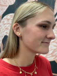Mom & Daughter piercing date! We did fresh piercings for both ladies + ear  styling with upgraded fine 14k gold jewelry. So fun & the perfect timing  before heading back to school again! Have you ...