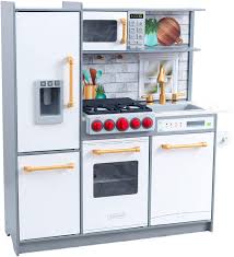 Rated 5 out of 5 by lacy from great little kitchen my kids love playing house, restaurant, etc., and this kitchen inspires so much. Amazon Com Kidkraft Uptown Elite White Play Kitchen With Ez Kraft Assembly 53437 Toys Games