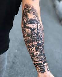The pirates, the sea criminals who looted other ships and lived life on their own terms, are also a famous tattoo design. Pirates Ships Tattoo 70 Half Sleeve Tattoo Ideas Tattoos For Guys Badass Arm Tattoos For Guys Cool Arm Tattoos