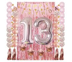 13th Birthday Decorations Rose Gold 13 Birthday Party Supplies Confetti Bal 13th Birthday Parties 13th Birthday Party Ideas For Girls Girl Birthday Decorations