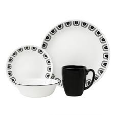 Black And White Corelle Dishes Corelle Corelle Dinnerware Set Dinnerware Sets Ceramic Dinnerware Set