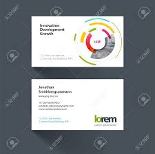 A circle shaped business card comes with a different usage, you can utilize both sides of it and imprint your picture or brand logo on one side and essential details on the other side. Vector Business Card Template With Particles Circles Segments Royalty Free Cliparts Vectors And Stock Illustration Image 67709194