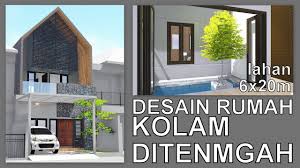 Beberapa lampu kuning disimpan di sekitar kolam, untuk memberikan keindahan pada air dengan pantulan cahaya nya. Rumah Dengan Kolam Ikan Ditengah Lahan 6x20m Kode 154 Youtube