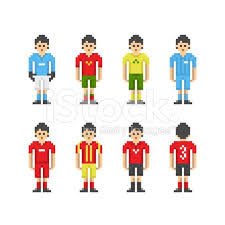 Pixel Art Football Soccer Players