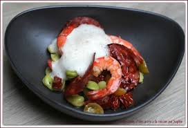 Salade Feves Chorizo Gambas Romarin Cuisine Repas Recette