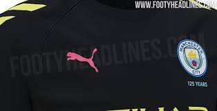 The shirt features a bold colour palette and graphic design with references to the hacienda club and record label design aesthetic. Manchester City 2019 20 Away Kit Leaked Man City Core
